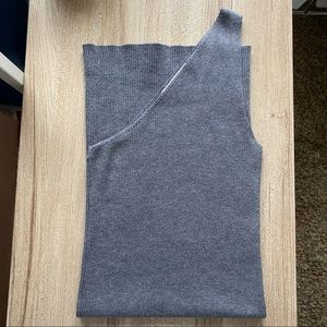 Zara Gray One-Shoulder Mini Dress
